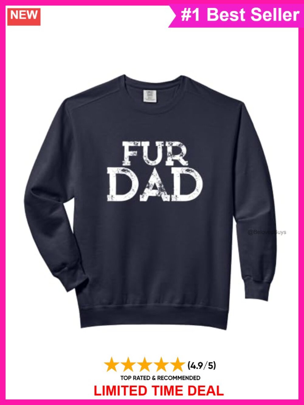 Comfort Colors Crew Neck Sweatshirt Fur Dad Gift